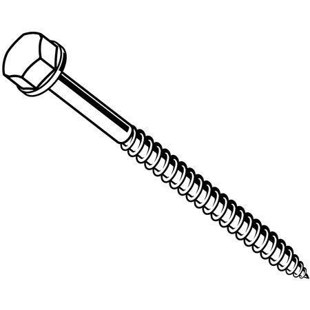 MIDWEST FASTENER Masonry Screw, 1/4" Dia., Hex, 3 1/4 in L, 410 Stainless Steel 50 PK 54463